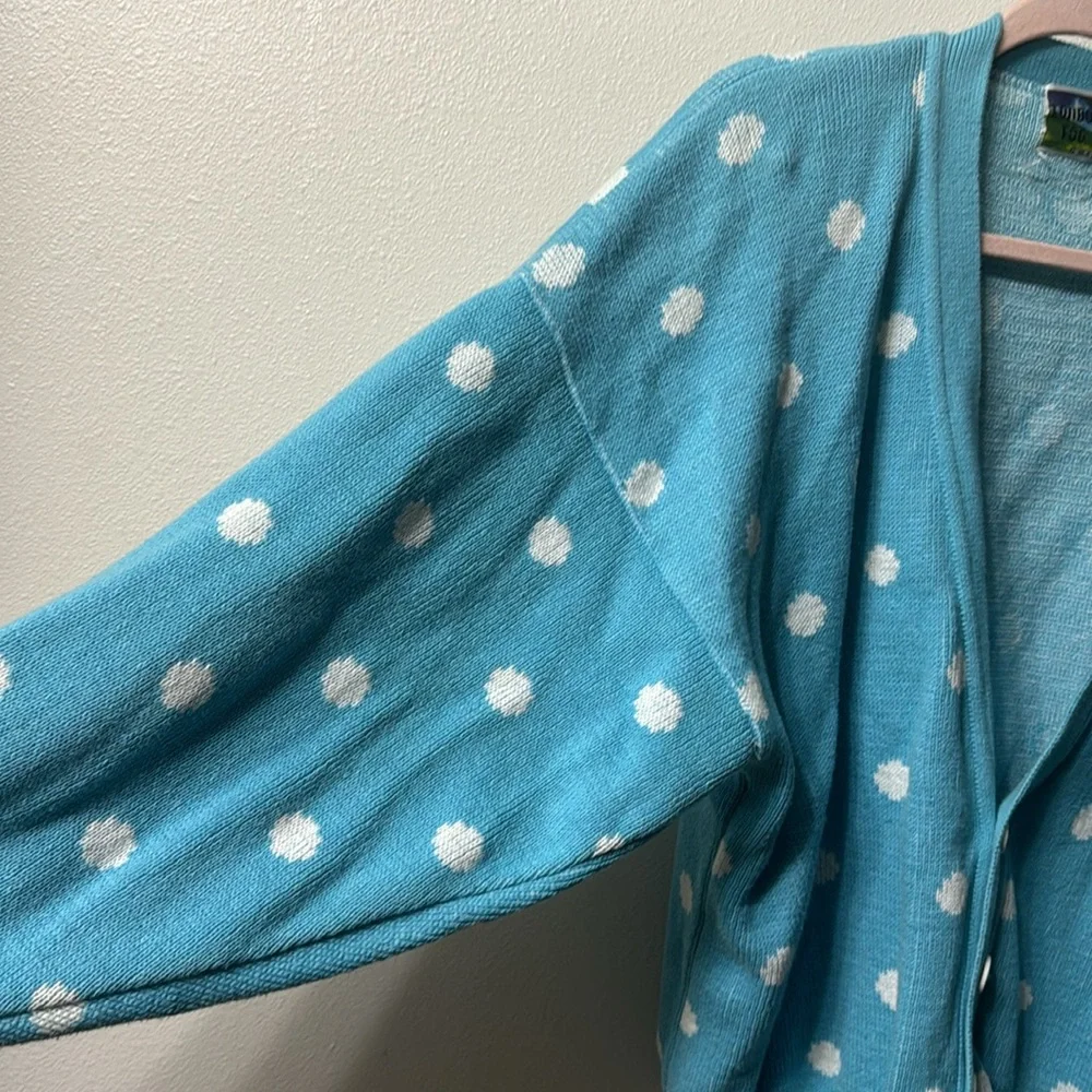 Vintage Blue and White Polka Dot Cardigan - London Fog- Women’s Size Large - Picture 4 of 8
